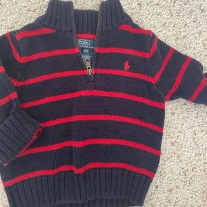 Red/Navy stripe polo Ralph Lauren  sweater 18 month